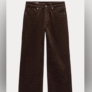 Zara leopard print Straight Leg Jeans